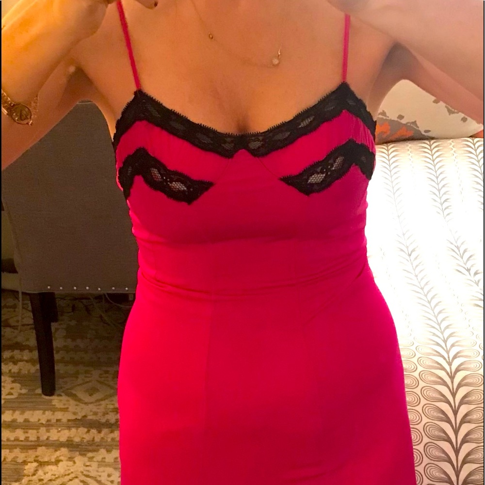 Hot Pink Slip Dress